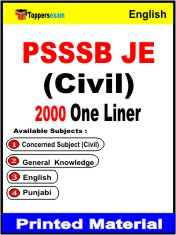 PSSSB JE (Civil) One Liner Book in English