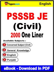 PSSSB JE (Civil) One Liner Book PDF in English