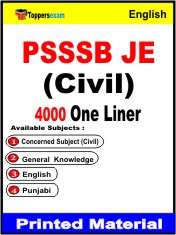 PSSSB JE (Civil) One Liner Book in English