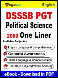 DSSSB PGT Political Science One Liner Book PDF in English