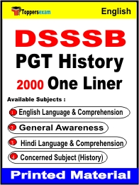 DSSSB PGT History 2000 One Liner Printed Book in English.