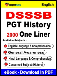 DSSSB PGT History One Liner Book PDF in English