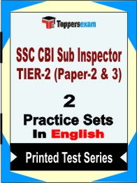 SSC CBI Sub Inspector TIER-2 (Paper-2 & 3) Book in English - Question Paper / Practice Set