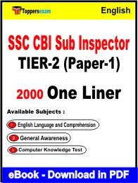 SSC CBI Sub Inspector TIER-2 (Paper-1) One Liner Book PDF in English