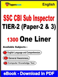 SSC CBI Sub Inspector TIER-2 (Paper-2 & 3) One Liner Book PDF in English