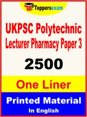 UKPSC Polytechnic Lecturer Pharmacy (Paper 3) One Liner Book in English