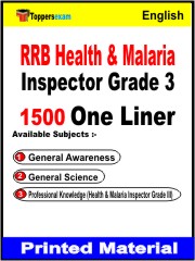 RRB Health & Malaria Inspector (Grade -3) One Liner Book in English