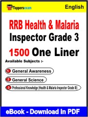 RRB Health & Malaria Inspector (Grade -3) One Liner Book PDF in English