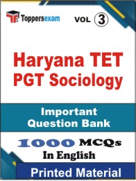 Haryana TET PGT Sociology  Book in English - Objective MCQ(VOL.3)