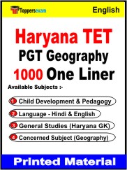 Haryana TET PGT Geography One Liner Book in English