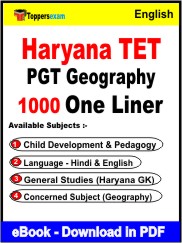 Haryana TET PGT Geography One Liner Book PDF in English