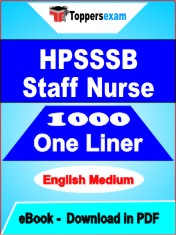 HPSSSB Staff Nurse One Liner Book PDF in English