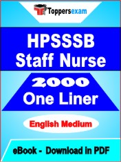 HPSSSB Staff Nurse One Liner Book PDF in English