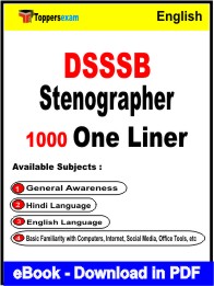 DSSSB Stenographer One Liner Book PDF in English