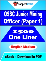 OSSC Junior Mining Officer (Paper 1) One Liner Book PDF in English