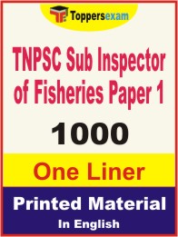 TNPSC Sub Inspector of Fisheries Paper 1 One Liner Book in English.