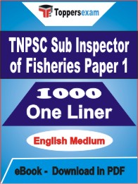 TNPSC Sub Inspector of Fisheries Paper 1 One Liner Book PDF in English