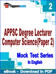 APPSC Degree Lecturer Computer Science  (Paper 2) PDF Book In English - Question Paper
