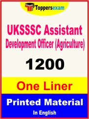 UKSSSC Assistant Development Officer (Agriculture) One Liner Book in English
