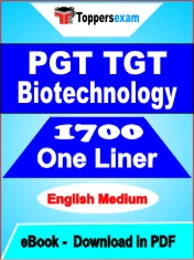 PGT TGT Biotechnology One Liner Book PDF in English