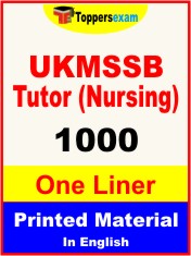 UKMSSB Tutor (Nursing) One Liner Book in English