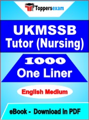 UKMSSB Tutor (Nursing) One Liner Book PDF in English
