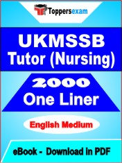 UKMSSB Tutor (Nursing) One Liner Book PDF in English
