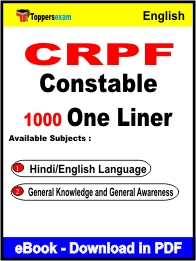 CRPF Constable One Liner Book PDF in English