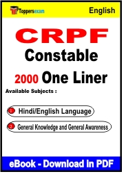 CRPF Constable One Liner Book PDF in English
