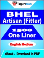 BHEL Artisan (Fitter) One Liner Book PDF in English