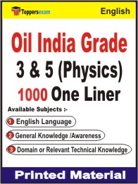 Oil India Grade 3 & 5 (Physics) One Liner Book in English.