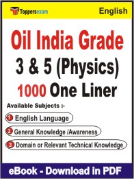 Oil India Grade 3 & 5 (Physics) One Liner Book PDF in English