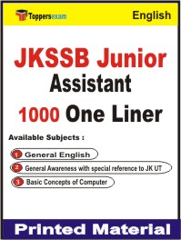 JKSSB Junior Assistant One Liner Book in English