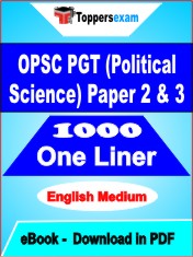 OPSC PGT (Political Science) (Paper 2 & 3) One Liner Book PDF in English