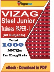 EBook of VIZAG Steel Junior Trainees Exam Paper I, PDF Format in English