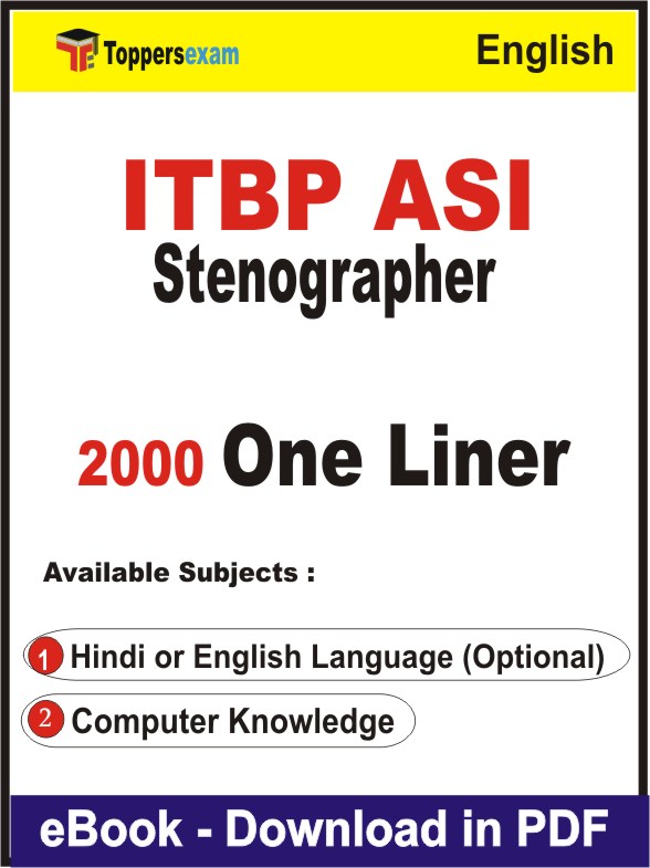 ITBP ASI STENOGRAPHER One Liner Book PDF in English