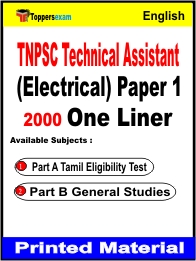 TNPSC Technical Assistant (Electrical) Paper 1 One Liner Book in English