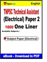 TNPSC Technical Assistant (Electrical) Paper 2 One Liner Book PDF in English