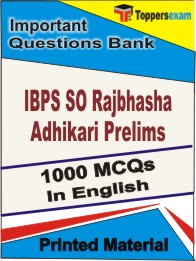 IBPS SO Rajbhasha Adhikari Prelims Book in English - Objective MCQ