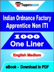 Indian Ordnance Factory Apprentice Non ITI One Liner Book PDF in English