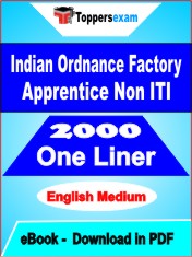 Indian Ordnance Factory Apprentice Non ITI One Liner Book PDF in English