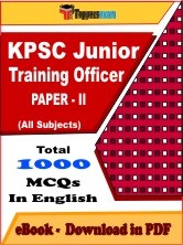 EBook of KPSC Junior Training Officer (Paper 2), PDF Format in English