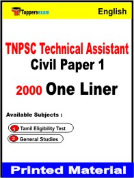 TNPSC Technical Assistant Civil Paper 1 One Liner Book in English