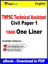 TNPSC Technical Assistant Civil Paper 1 One Liner Book PDF in English