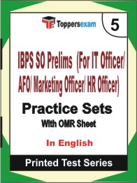 IBPS SO Prelims (For IT Officer/ AFO/ Marketing Officer/ HR Officer) Book in English - Mock Test / Practice Set