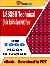 LSSSSB Technical (Junior Statistical Assistant) Paper 1 Exam PDF Book In English - MCQ / Objective Questions