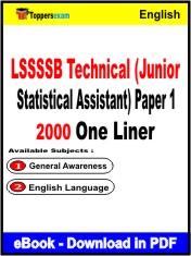LSSSSB Technical (Junior Statistical Assistant) (Paper 1) One Liner Book PDF in English