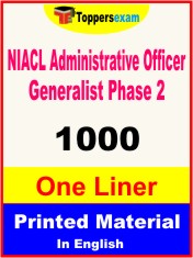 NIACL Administrative Officer Generalist (Phase 2) One Liner Book in English