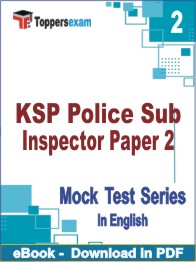 KSP Police Sub Inspector (Paper - 2) Test PDF Book In English - Question Paper
