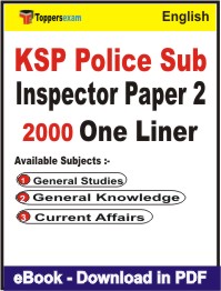 KSP Police Sub Inspector (Paper - 2) One Liner Book PDF in English